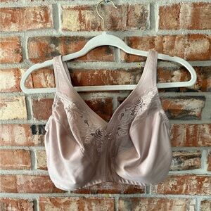 Glamorise Tan Lace Trim Bra Intimates Sleepwear
